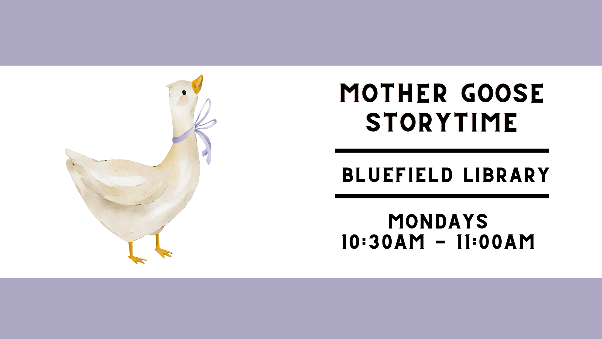 Mother Goose Storytime is on Mondays at the Bluefield Library